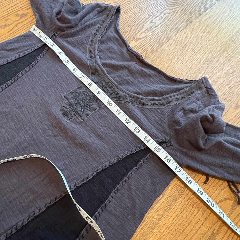 Free People Gray Fringe Long-Sleeve Top - Picture 5 of 6